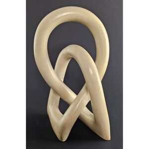 Lover's Knot Hand Carved Soapstone Sculpture Made In Kenya 6 Inches Tall